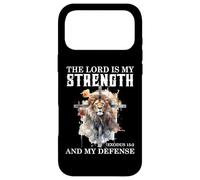 Custodia per iPhone 17 Pro Max The Lord is My Strength & My Defense Bible Lion Exodus 15:2