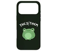 Custodia per iPhone 17 Pro Max They Them Pronouns Frog Cute Nonbinary Queer Aesthetic