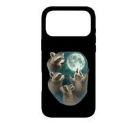 Custodia per iPhone 17 Pro Max Three Raccoons Howling At The Moon 3 Raccoon Moon