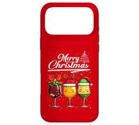 Custodia per iPhone 17 Pro Max Three Wine Glasses Merry Christmas Reindeer Santa Elf Xmas