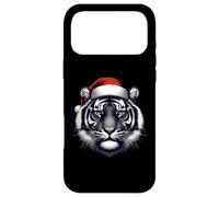 Custodia per iPhone 17 Pro Max Tigre con cappello di Babbo Natale Natale amante dello zoo custode safari