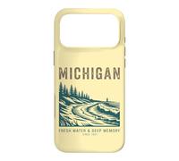 Custodia per iPhone 17 Pro Max Tipografia Vintage dei Grandi Laghi del Michigan
