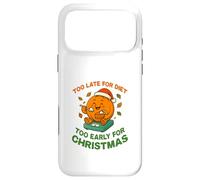 Custodia per iPhone 17 Pro Max Too Late for Diet, divertente disegno natalizio a forma di torta di zucca