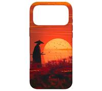 Custodia per iPhone 17 Pro Max Tramonto samurai giapponese nel Vaporwave Harajuku retro 90s