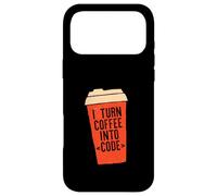 Custodia per iPhone 17 Pro Max TRASFORMO IL CAFFÈ IN CODICE Caffeine Web Developers Coding Meme
