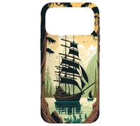 Custodia per iPhone 17 Pro Max Tre sailboat masted in cove, framed by forest.