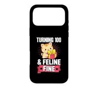 Custodia per iPhone 17 Pro Max Turning 100 And Feline Fine Pun Per Festa Di Compleanno A Tema Gatto