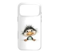 Custodia per iPhone 17 Pro Max Uccello birichino curioso che sbircia carino animale arte