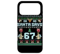 Custodia per iPhone 17 Pro Max Ugly Sweater like Design. Gen Z Alpha Meme Santa Says 67