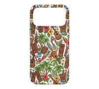 Custodia per iPhone 17 Pro Max Ukulele Tiki hawaiano con fiori di ibisco e palma