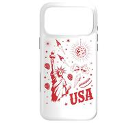 Custodia per iPhone 17 Pro Max USA Statua Della Libertà Retro Party Icons backprint