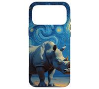 Custodia per iPhone 17 Pro Max Van Gogh's Starry Night Rhinoceros Rhino Animal Lovers
