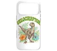 Custodia per iPhone 17 Pro Max Velociraptor Groovy Floreale Acquerello Boho Velociraptor