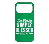 Custodia per iPhone 17 Pro Max Versetto della Bibbia verde non fortunato semplicemente benedetto di San Patrizio Fede