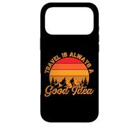 Custodia per iPhone 17 Pro Max Viaggiare è sempre una buona idea Retro Montagna Tramonto