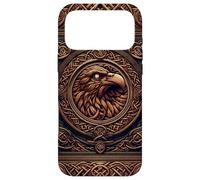 Custodia per iPhone 17 Pro Max Viking Raven PC, mitologia norrena, Knotwork