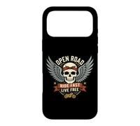 Custodia per iPhone 17 Pro Max Vintage Biker Skull Moto Rider Open Retro Road Emblem