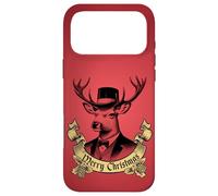 Custodia per iPhone 17 Pro Max Vintage Dapper Stag Merry Christmas formale Holiday Graphic