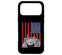 Custodia per iPhone 17 Pro Max Vintage Farming Tractor American Flag Patriotic