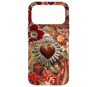 Custodia per iPhone 17 Pro Max Vintage Mosaico Sacro Cuore Sole Rosso Scrapbook