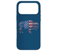 Custodia per iPhone 17 Pro Max Vintage Retro Bison American Flag Buffalo Simple