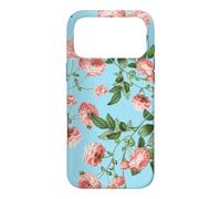 Custodia per iPhone 17 Pro Max Vintage Rosa Rosa Rose Su Un Uovo Di Robin Sfondo Blu