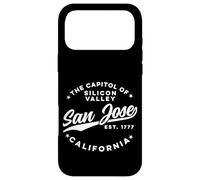 Custodia per iPhone 17 Pro Max Vintage Silicon Valley San Jose California Retro USA Bianco