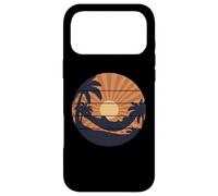 Custodia per iPhone 17 Pro Max Vintage Tropical Amaca Tramonto Palma Spiaggia Estetica