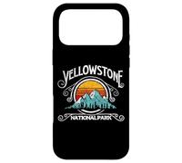 Custodia per iPhone 17 Pro Max Vintage Yellowstone National Park Retro Mountains Design