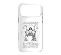 Custodia per iPhone 17 Pro Max Vitruviano Batterista Percussioni Leonardo Da Vinci Batteria Vintage
