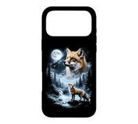 Custodia per iPhone 17 Pro Max Volpe Ululando alla Luna 90's Retro