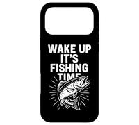 Custodia per iPhone 17 Pro Max Wake Up It's Fishing Time Grafica Divertente Pescatore