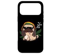 Custodia per iPhone 17 Pro Max Weed Smoking Pug Marijuana THC Cannabis Leaf Dog Stoner
