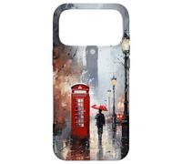 Custodia per iPhone 17 Pro Max Wet London Iconic Red Phone Booth Clocktower, cover per telefono