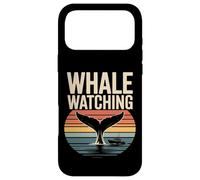 Custodia per iPhone 17 Pro Max Whale Watching Retro Oceano Tramonto Barca Scena