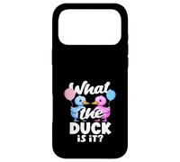 Custodia per iPhone 17 Pro Max What the Duck Is It Funny Gender Reveal Pun Palloncini