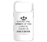 Custodia per iPhone 17 Pro Max Where the Spirit of the Lord is There is Freedom Christian