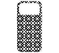 Custodia per iPhone 17 Pro Max White Black Cross Square Geometric Optical Art Pattern
