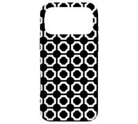 Custodia per iPhone 17 Pro Max White Black Hexagon Ring Circle Modern Geometric Pattern