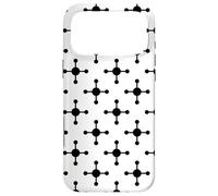 Custodia per iPhone 17 Pro Max White Black Molecule Atom Connected Dot Monochrome Pattern