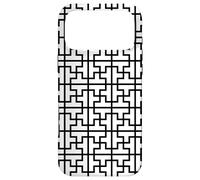 Custodia per iPhone 17 Pro Max White Black Rectangles Crosses Square Geometric Pattern