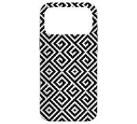 Custodia per iPhone 17 Pro Max White Black Square Cross Labyrinth Spiral Geometry Pattern