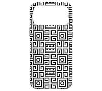 Custodia per iPhone 17 Pro Max White Black Square Rectangle Circle Maze-like Pattern