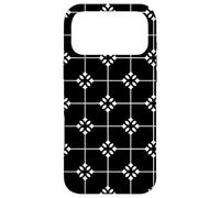 Custodia per iPhone 17 Pro Max White Black Star Flower Floral Square Night Skyline Pattern