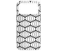 Custodia per iPhone 17 Pro Max White Black Teardrop Round Oval Curve Art Nouveau Pattern
