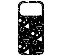 Custodia per iPhone 17 Pro Max White Black Triangles Squares Circles Dots Geometric Pattern
