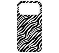 Custodia per iPhone 17 Pro Max White Black Wavy Lines Curves Zebra Stripes Safari Pattern