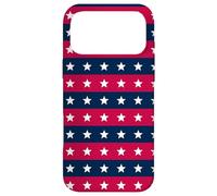 Custodia per iPhone 17 Pro Max White Blue Red Horizontal Star Stripes United States Pattern