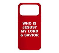 Custodia per iPhone 17 Pro Max Who is JESUS? My LORD & Savior - Christian Faith Baptism RED