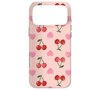 Custodia per iPhone 17 Pro Max Wild Cherries Hearts Pattern Cherry Red